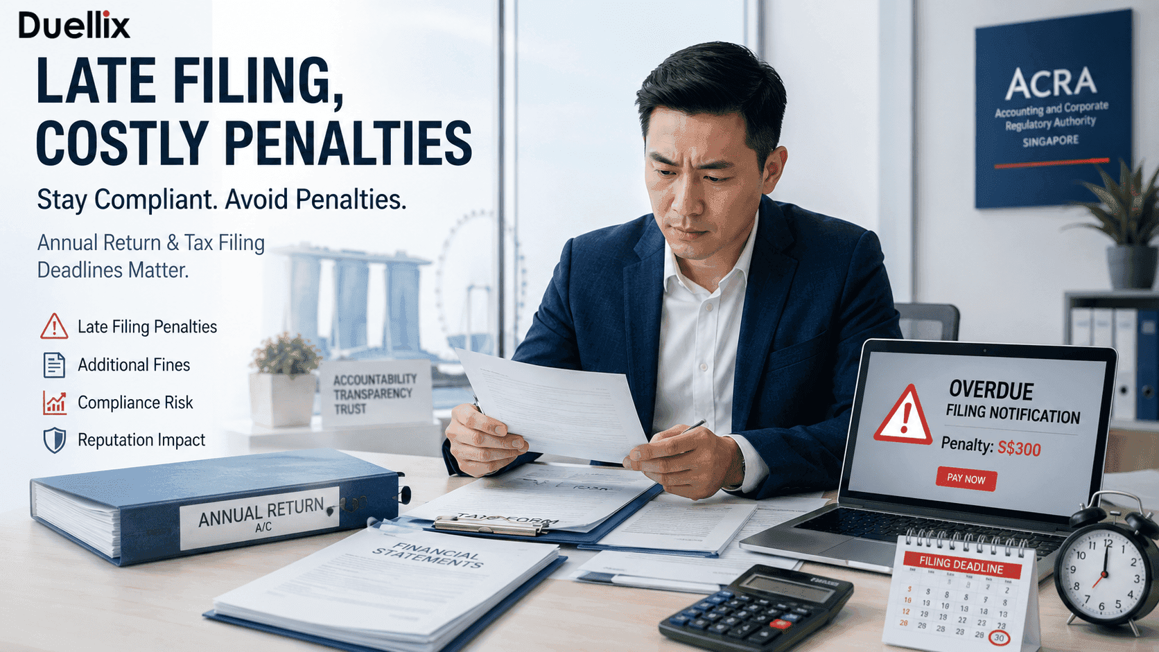 Annual Return Filing Late Penalty Fee Singapore