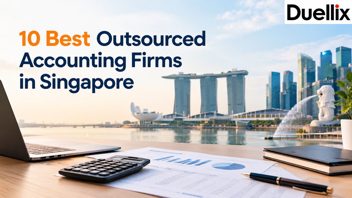 10 Best Outsourced Accounting Firms in Singapore featured image with Marina Bay skyline and office desk setup
