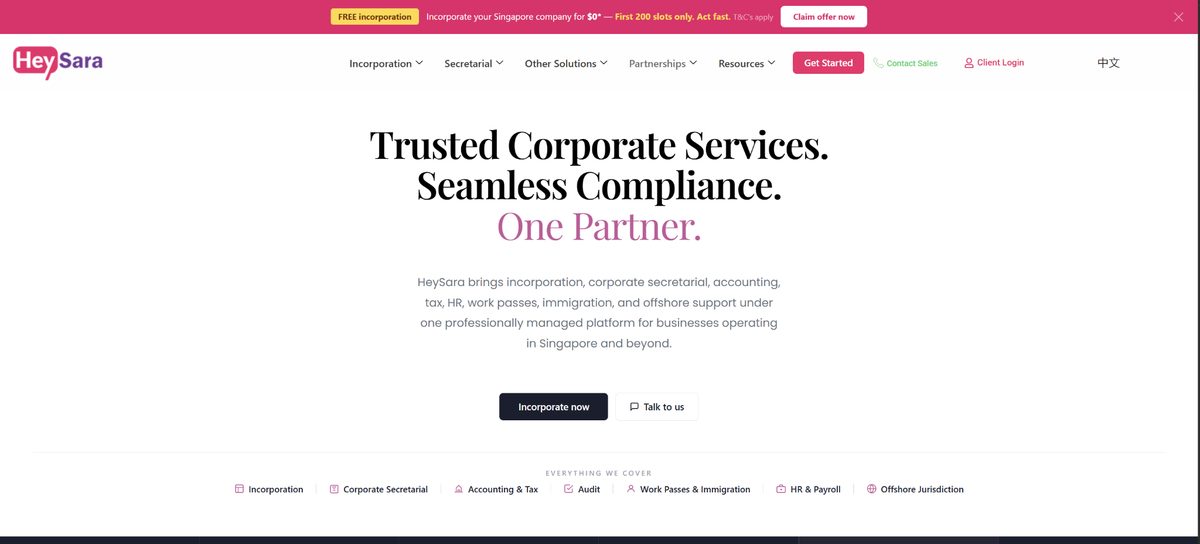 HeySara homepage