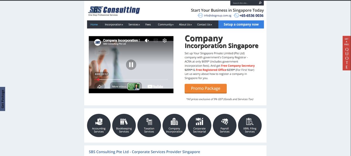 SBS Consulting homepage