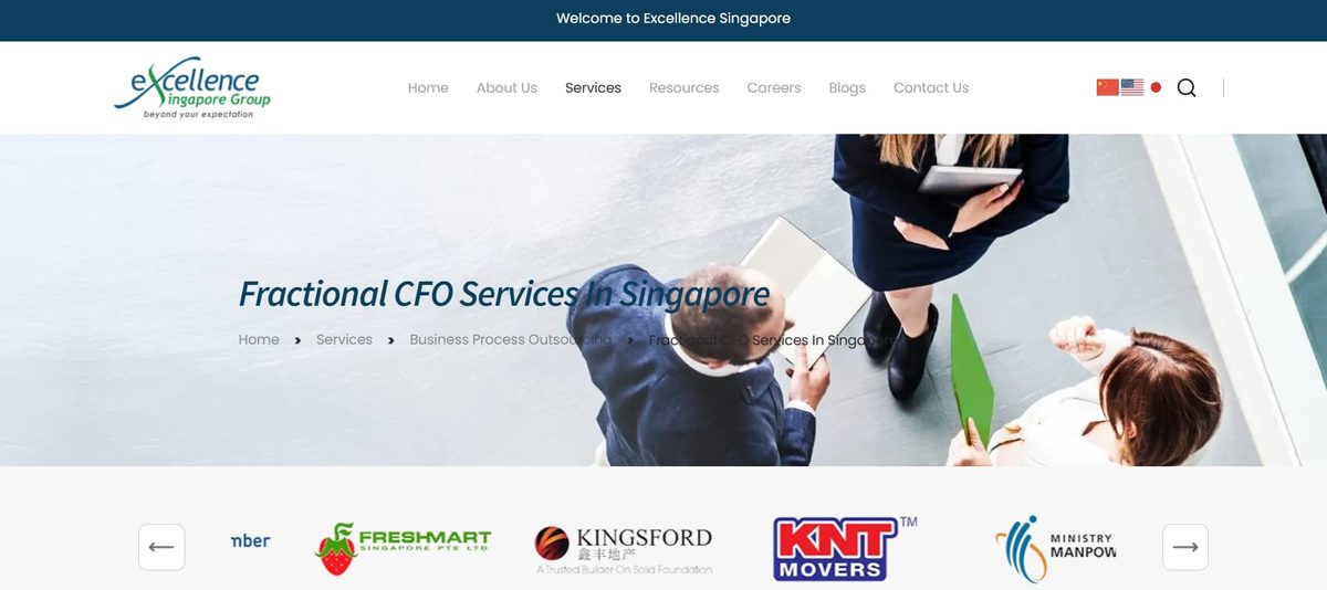 Excellence Singapore homepage
